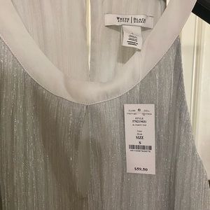 NWT White House black market silver top